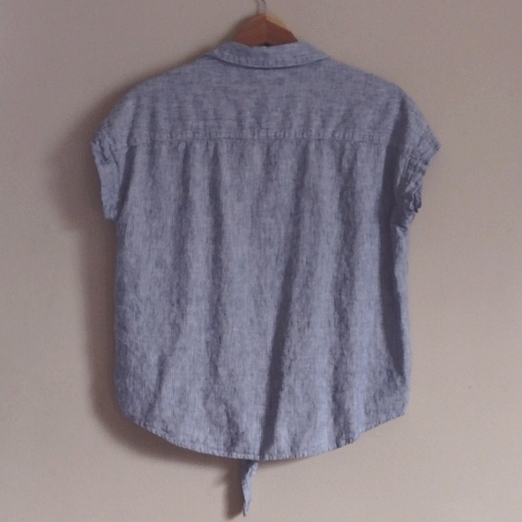Weatherproof Vintage Linen Blend Button Front Top - Picture 4 of 4